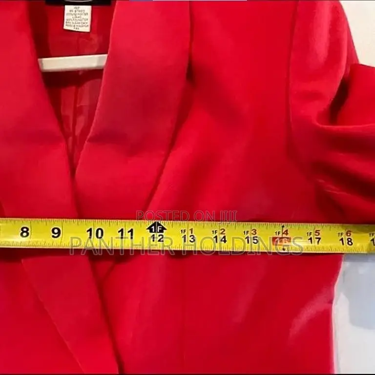 Elizeh Red Blazer Double Breasted W Shoulder Pads Pantsuit