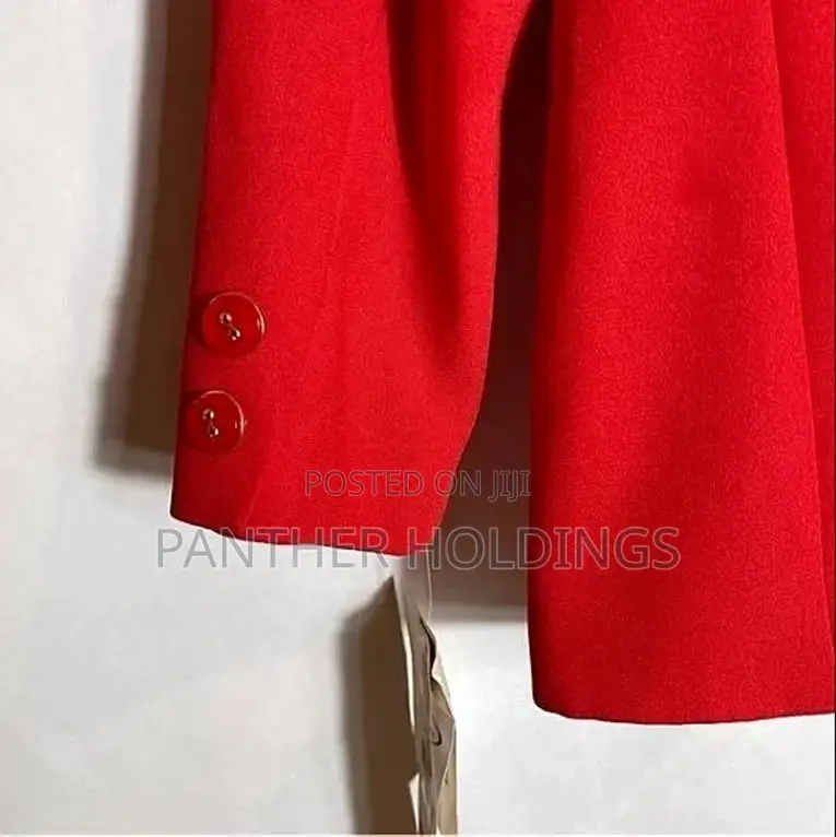 Elizeh Red Blazer Double Breasted W Shoulder Pads Pantsuit