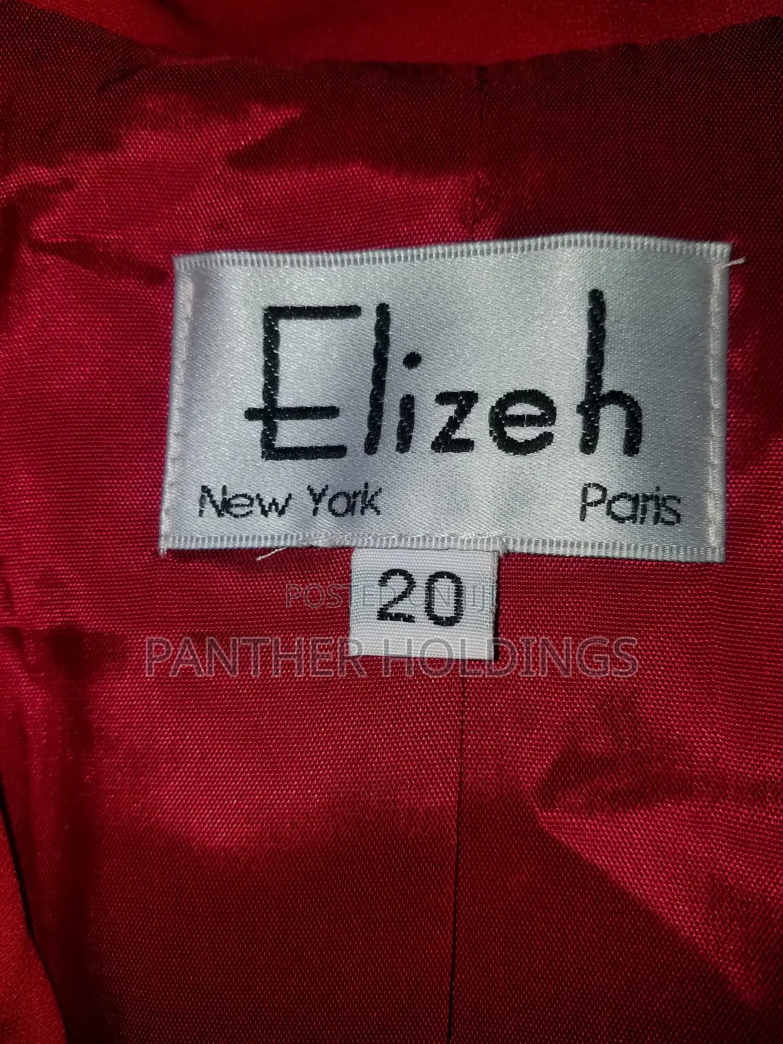 Elizeh Red Blazer Double Breasted W Shoulder Pads Pantsuit