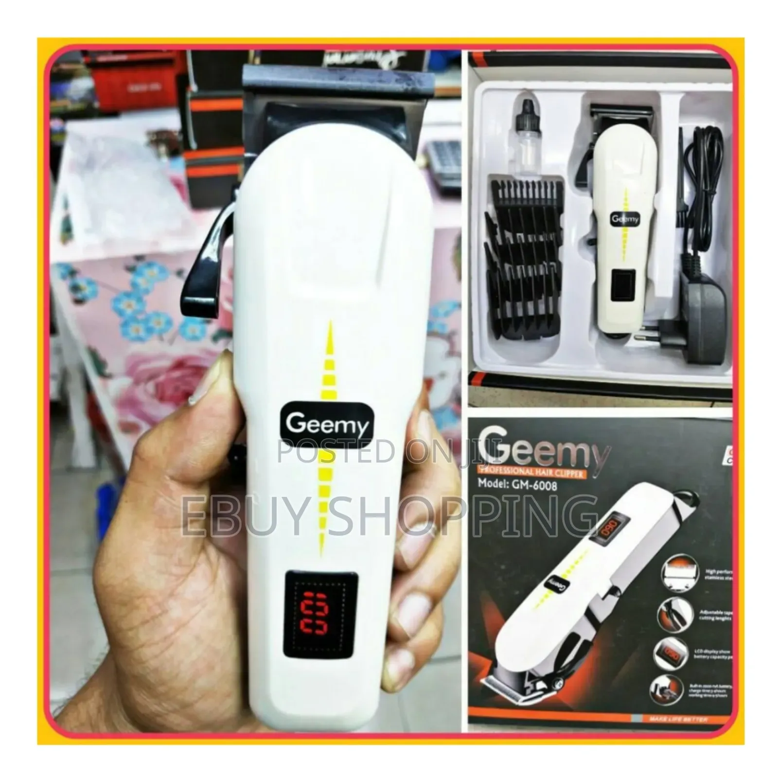 **Rechargeable Hair Trimmer With LCD Battery Display**