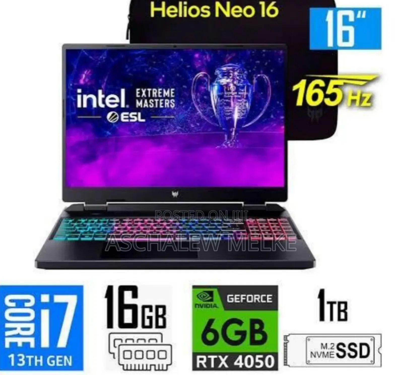 New Laptop Acer Predator Helios Neo 16 16GB Intel Core I7 SSD 1T