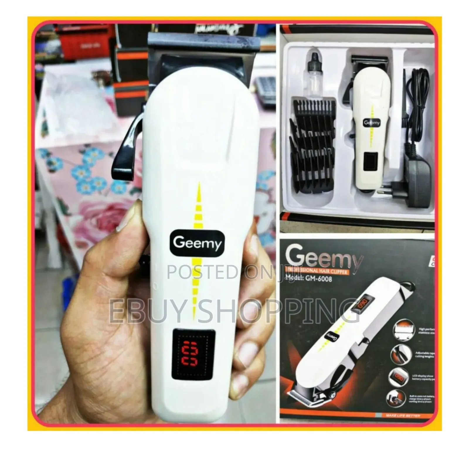 **Geemy Hair Clipper – Smooth Adjustable Haircuts**