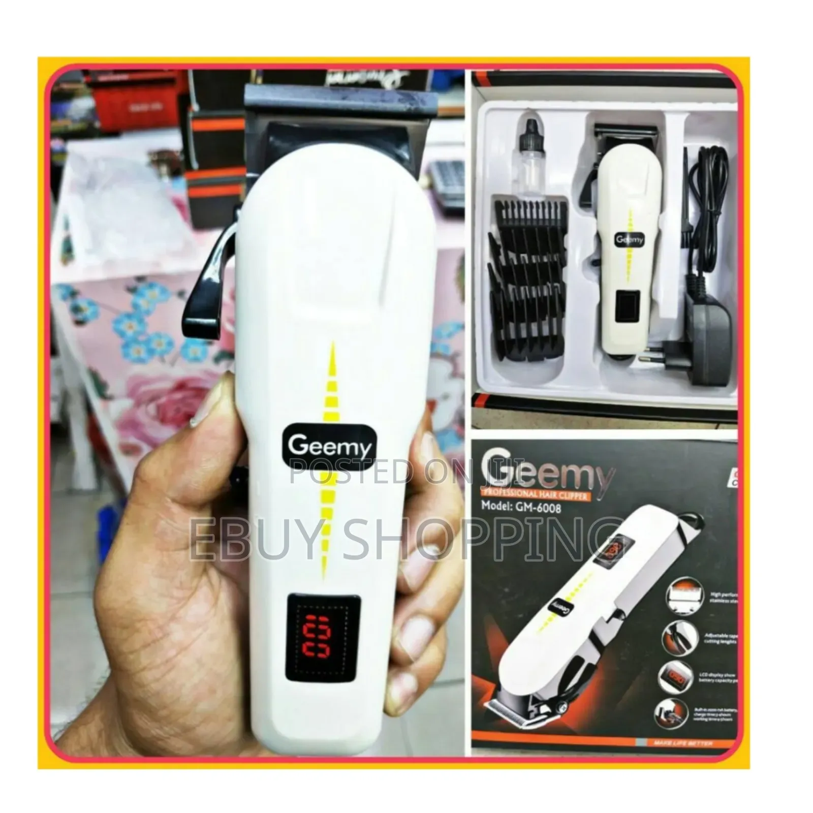 **5-Hour Runtime Hair Trimmer – Stainless Steel Blades**