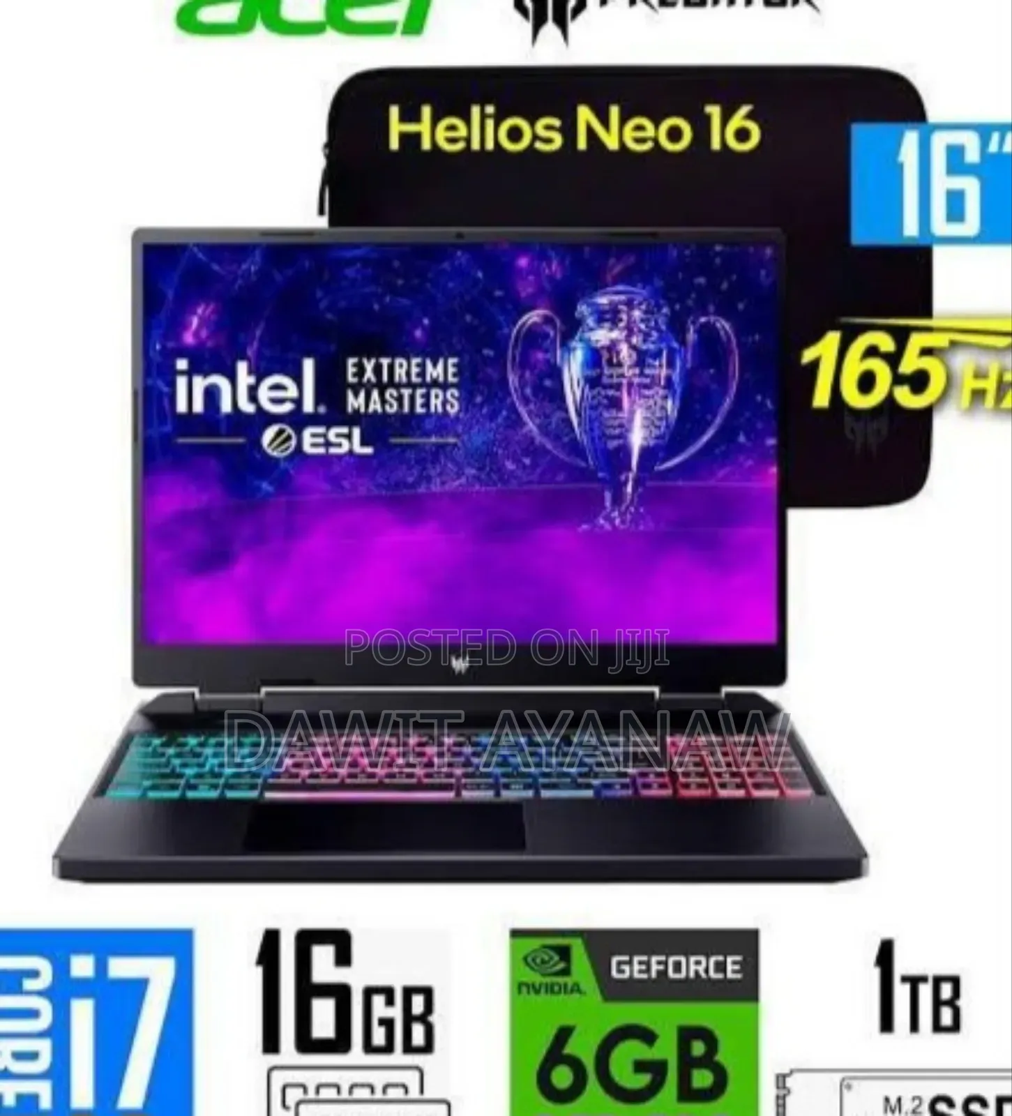 New Laptop Acer Predator Helios 18 PH18-71 16GB Intel Core I7 SSD 1T