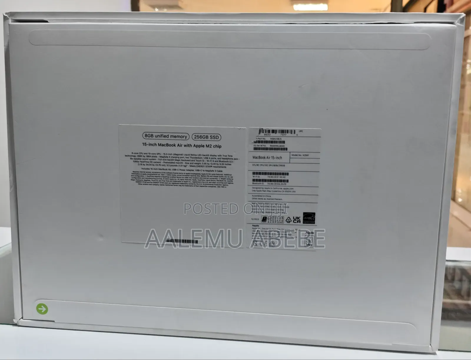 New Laptop Apple MacBook Air 2023 M2 8GB Apple M2 SSD 256GB