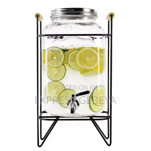 Glass Dispenser Jar With Rack