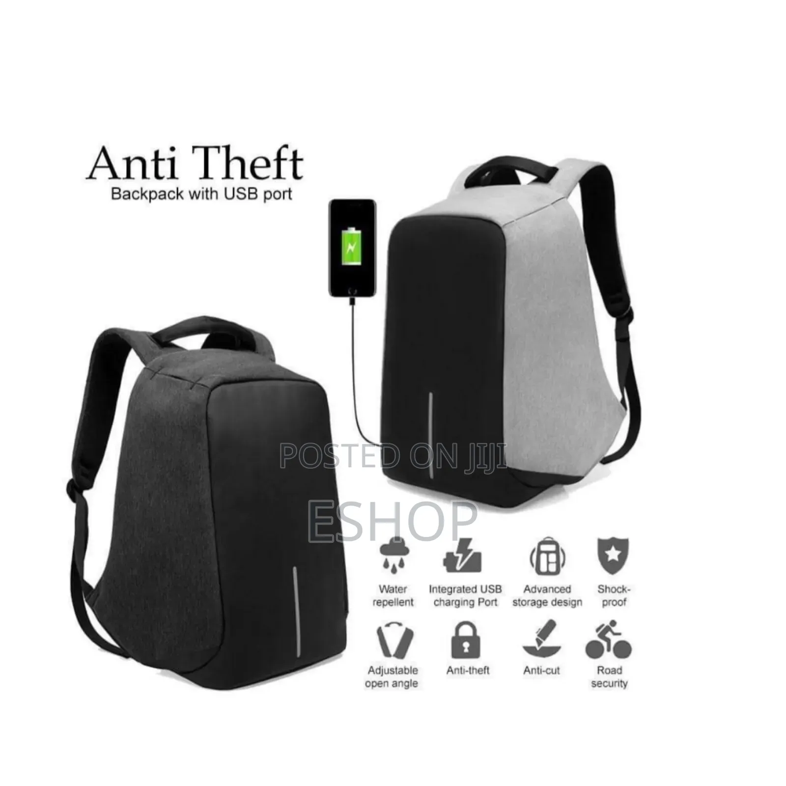 **Usb Charging Backpack – Anti-Slash Theft-Proof**
