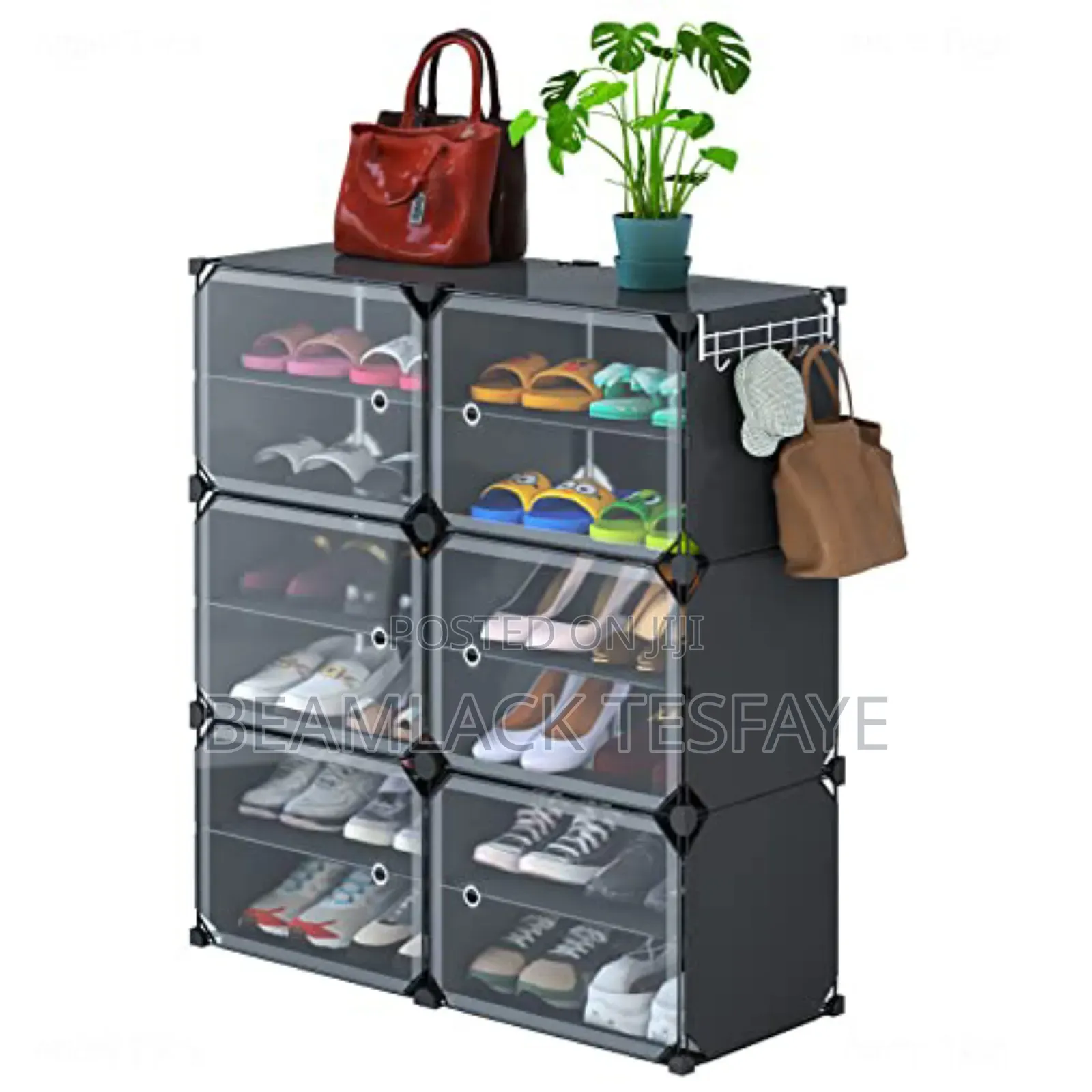 3 Layer Plastic Cube Shoe Rack