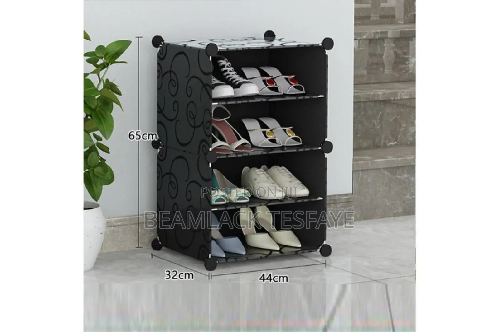 3 Layer Plastic Cube Shoe Rack