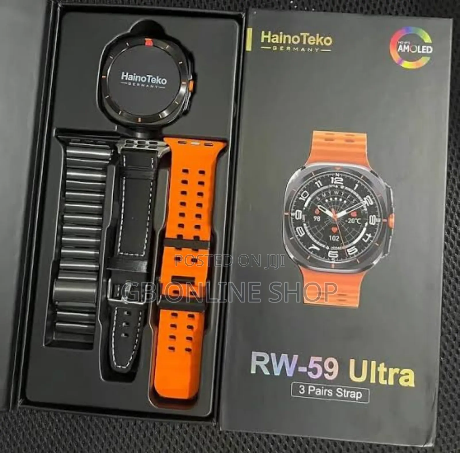 Haino Teko Germany Rw-59 Ultra Smart Watch Woth 3 Pair Strap