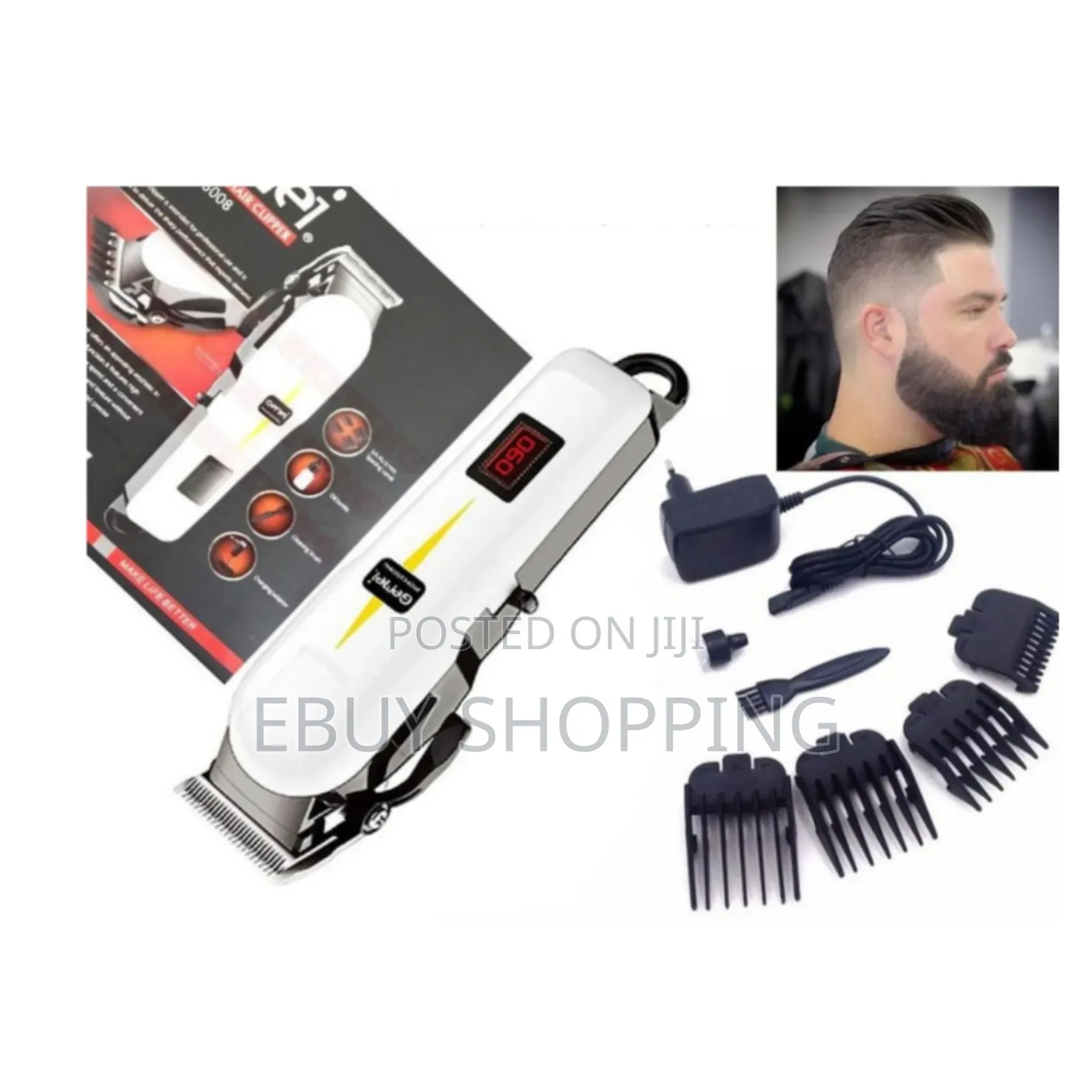 **Geemy LCD Hair Trimmer – Long-Lasting Battery Life**