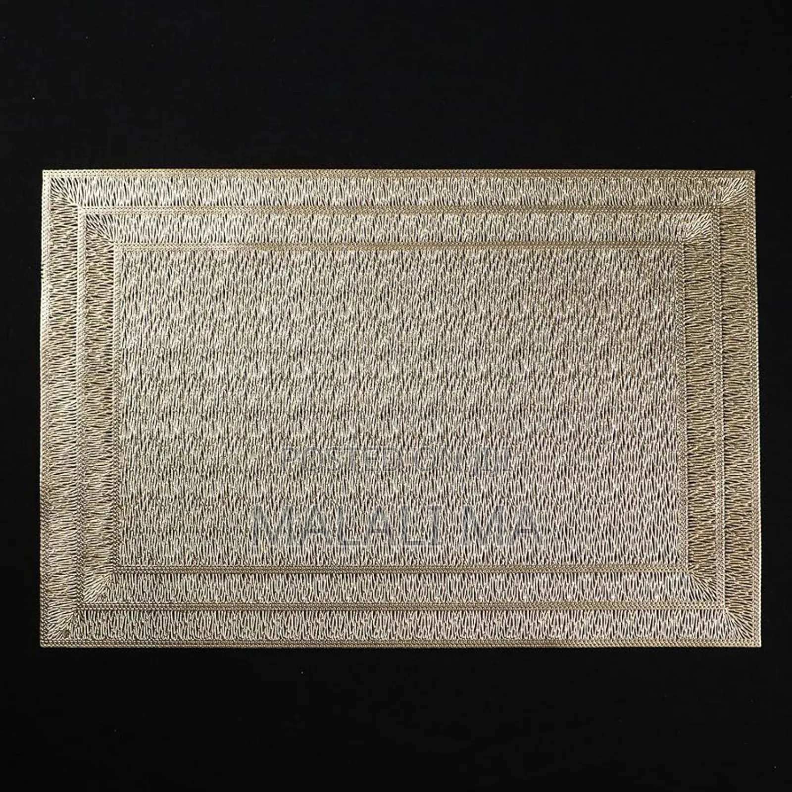 Promii PVC Rectangular Golden Leaf Design Dinning Table