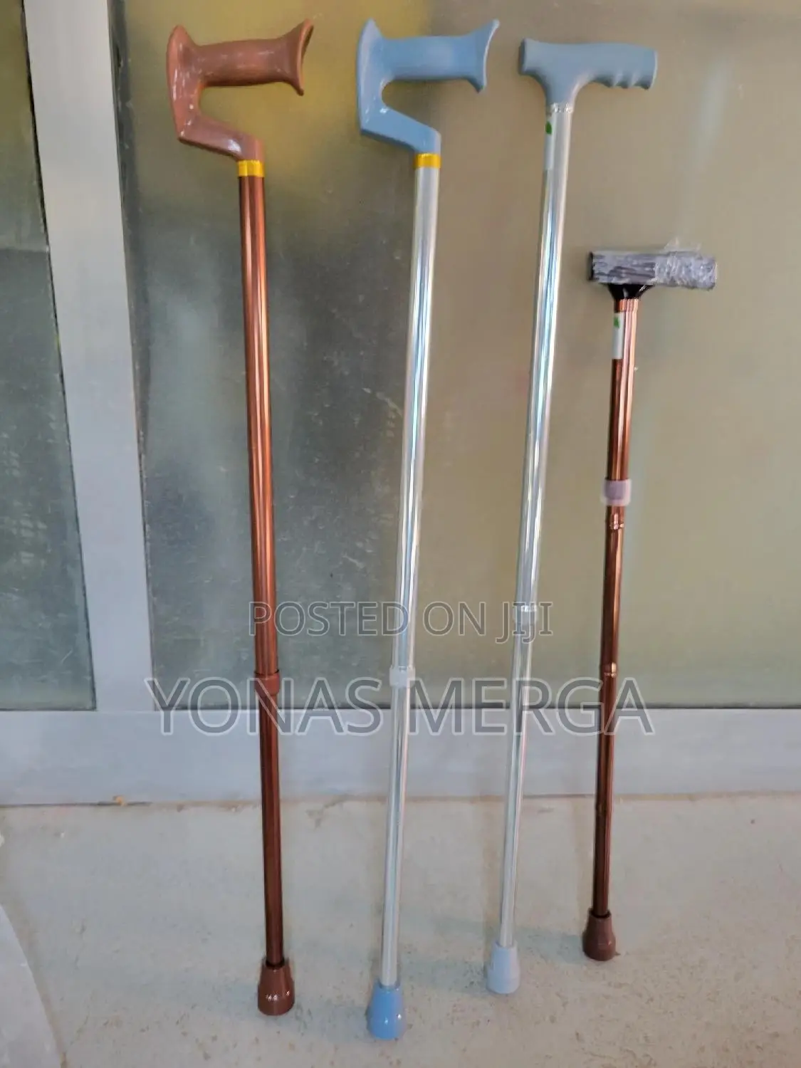 MCP Jindal Folding Sections Walking Stick-Brown-Beige