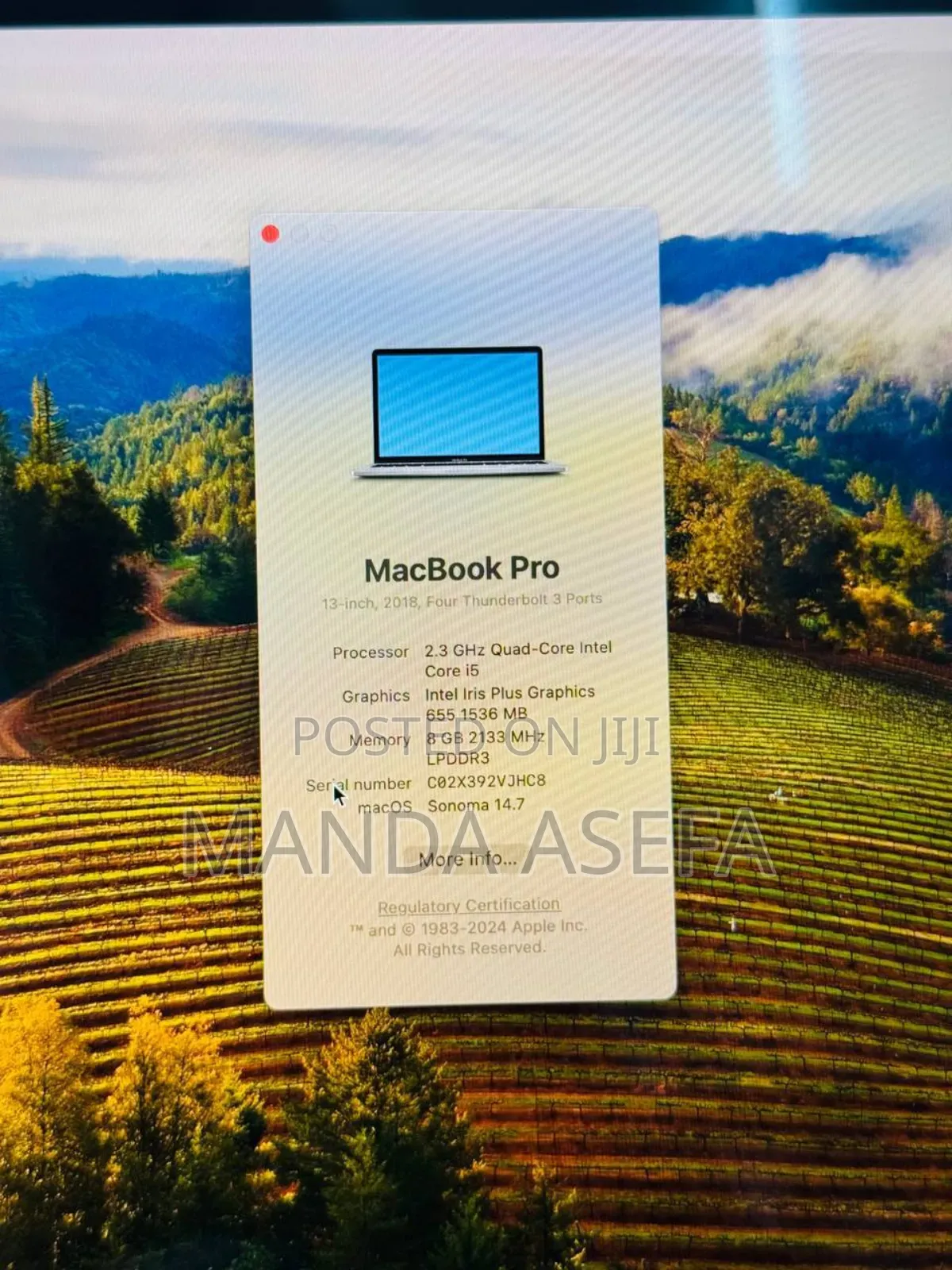 New Laptop Apple MacBook Pro 2018 8GB Intel Core I5 SSD 256GB