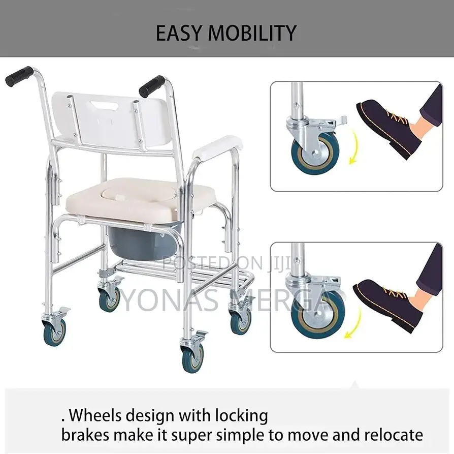 Toilet Chair/Pull Bucket: When You Open the Seat Cushion