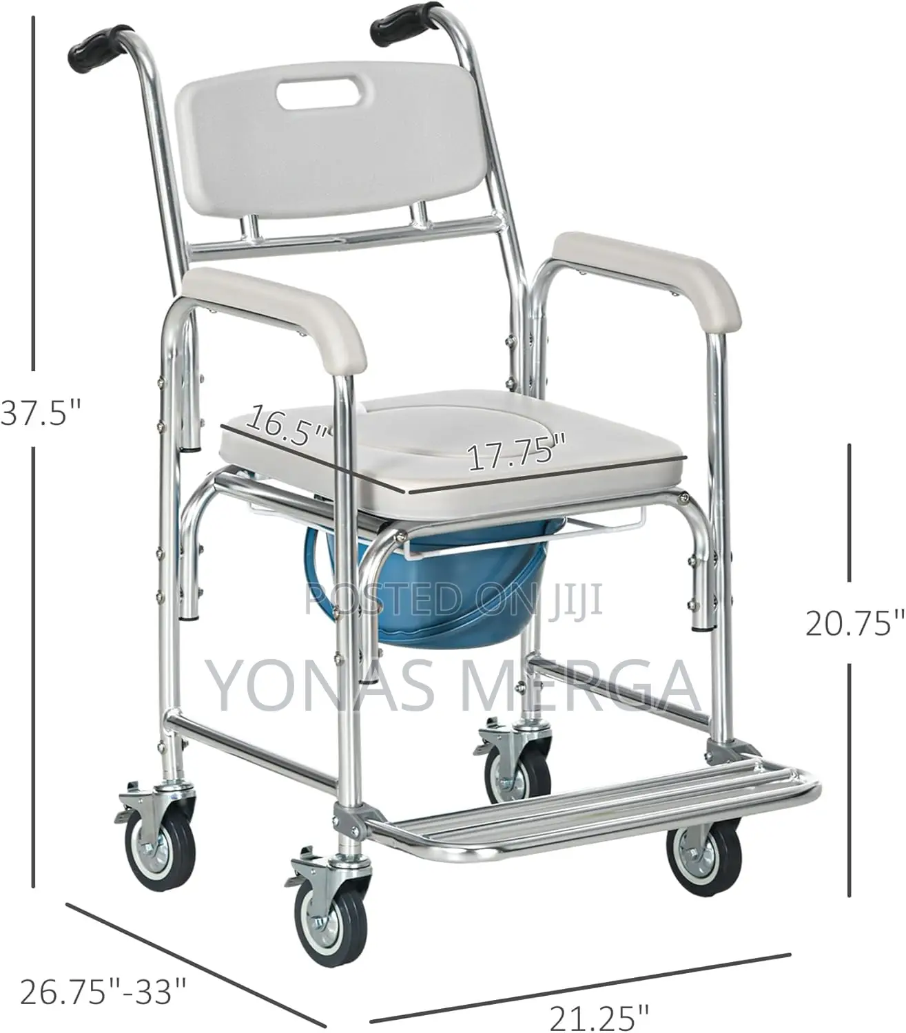 Commode Chair፮菊wheels for Seniors, Disabled, Injured (150kg)