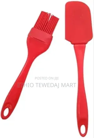 Photo - Silicone Cookie Cream Oil Pastry Spatula And Brush Red 2pcs