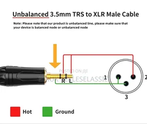 3.5mm to XLR Male Cable 1 Meter