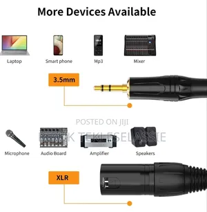 3.5mm to XLR Male Cable 1 Meter