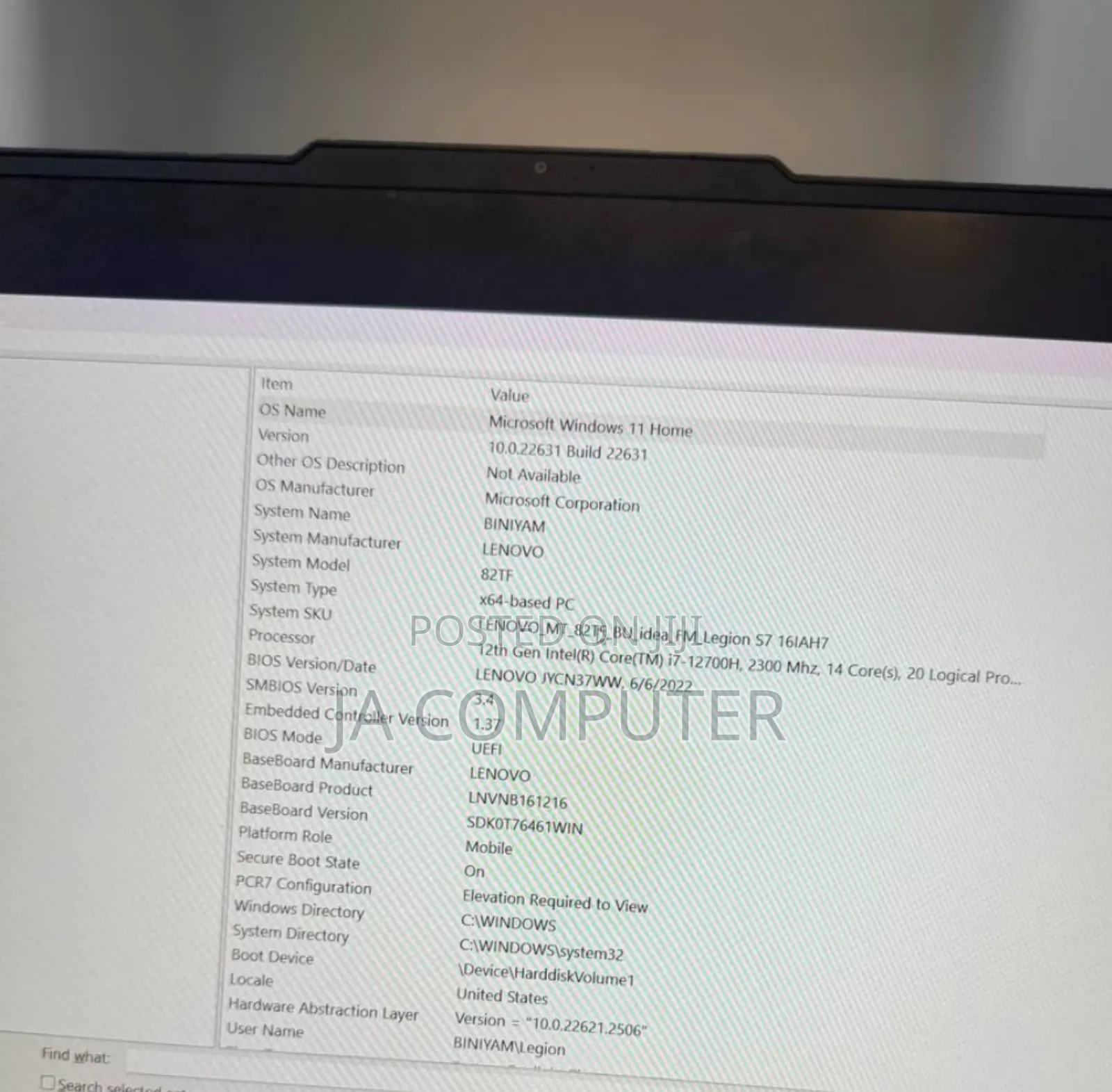 New Laptop Lenovo Legion 5 16GB Intel Core I7 SSD 512GB