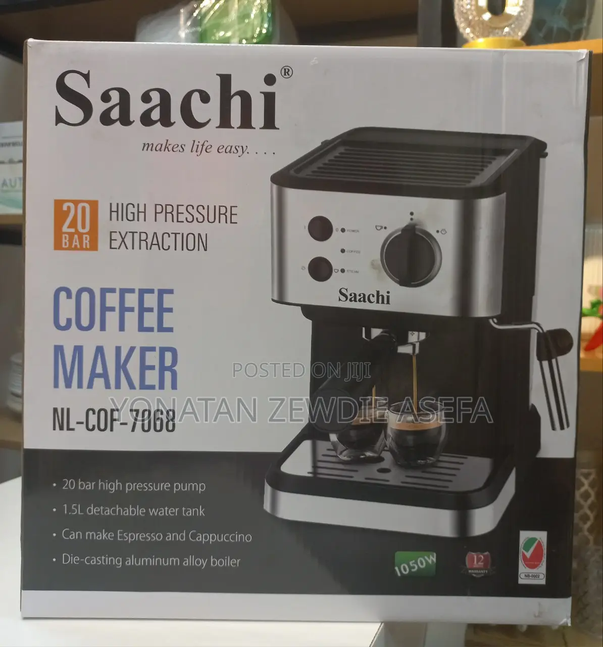 Saachi Coffee Maker With High Bar Pressure Pump