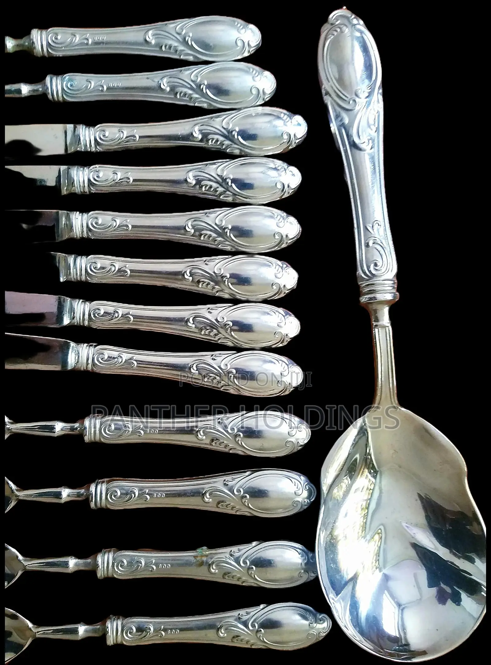 Italian Made Princess Rose Antique Silverware in Silver 800