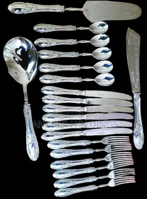 Italian Made Princess Rose Antique Silverware in Silver 800