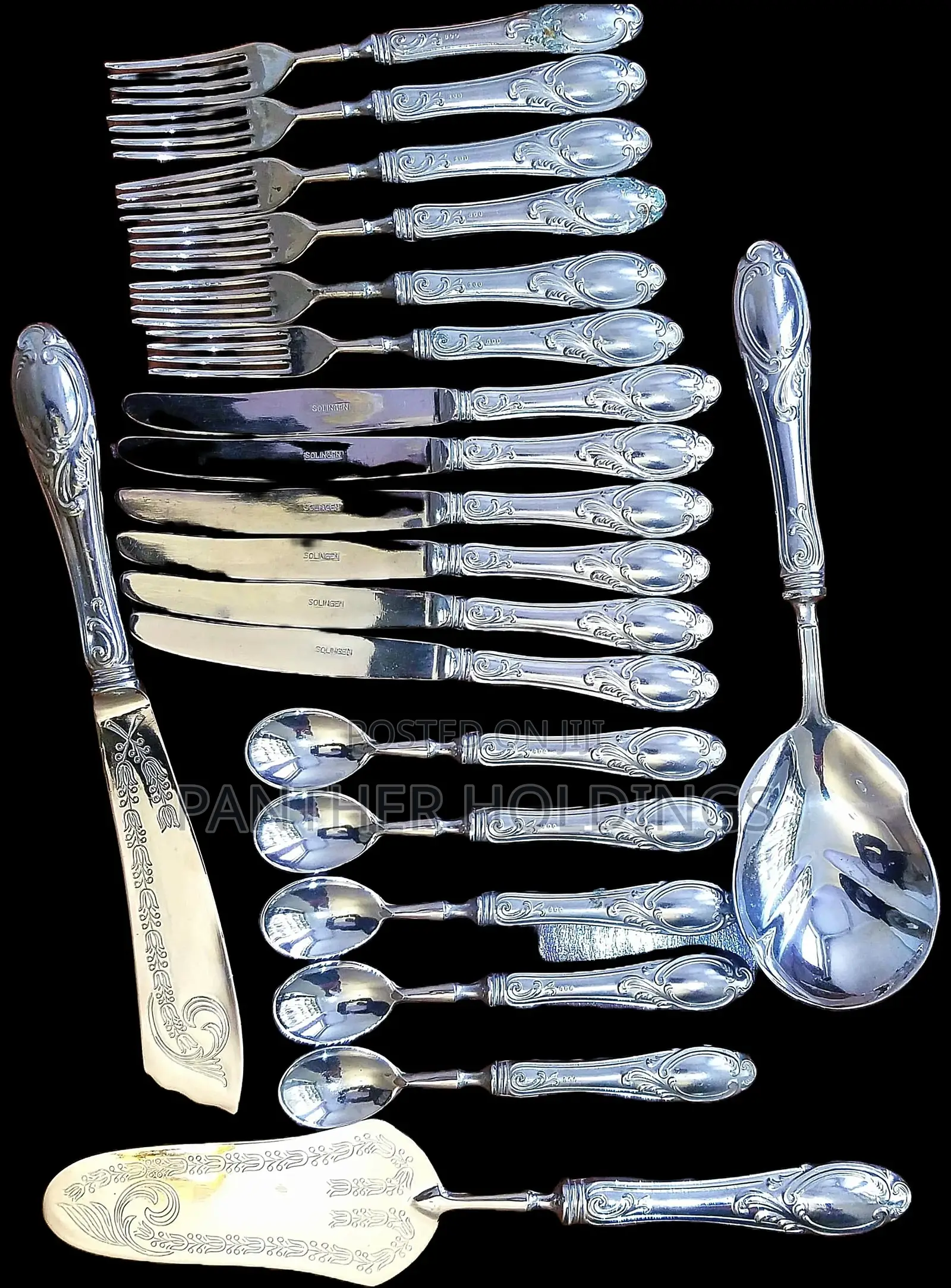 Italian Made Princess Rose Antique Silverware in Silver 800