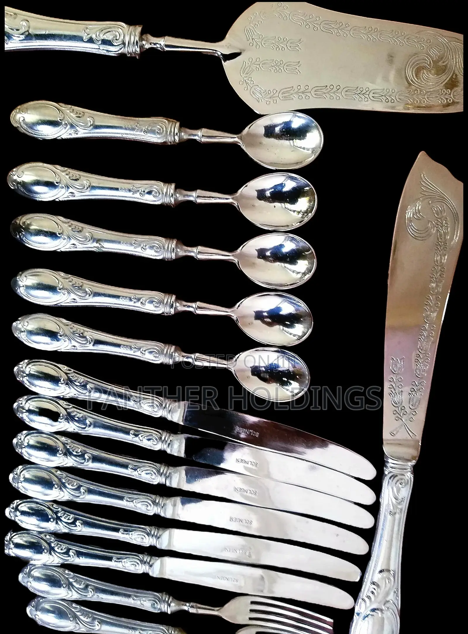 Italian Made Princess Rose Antique Silverware in Silver 800