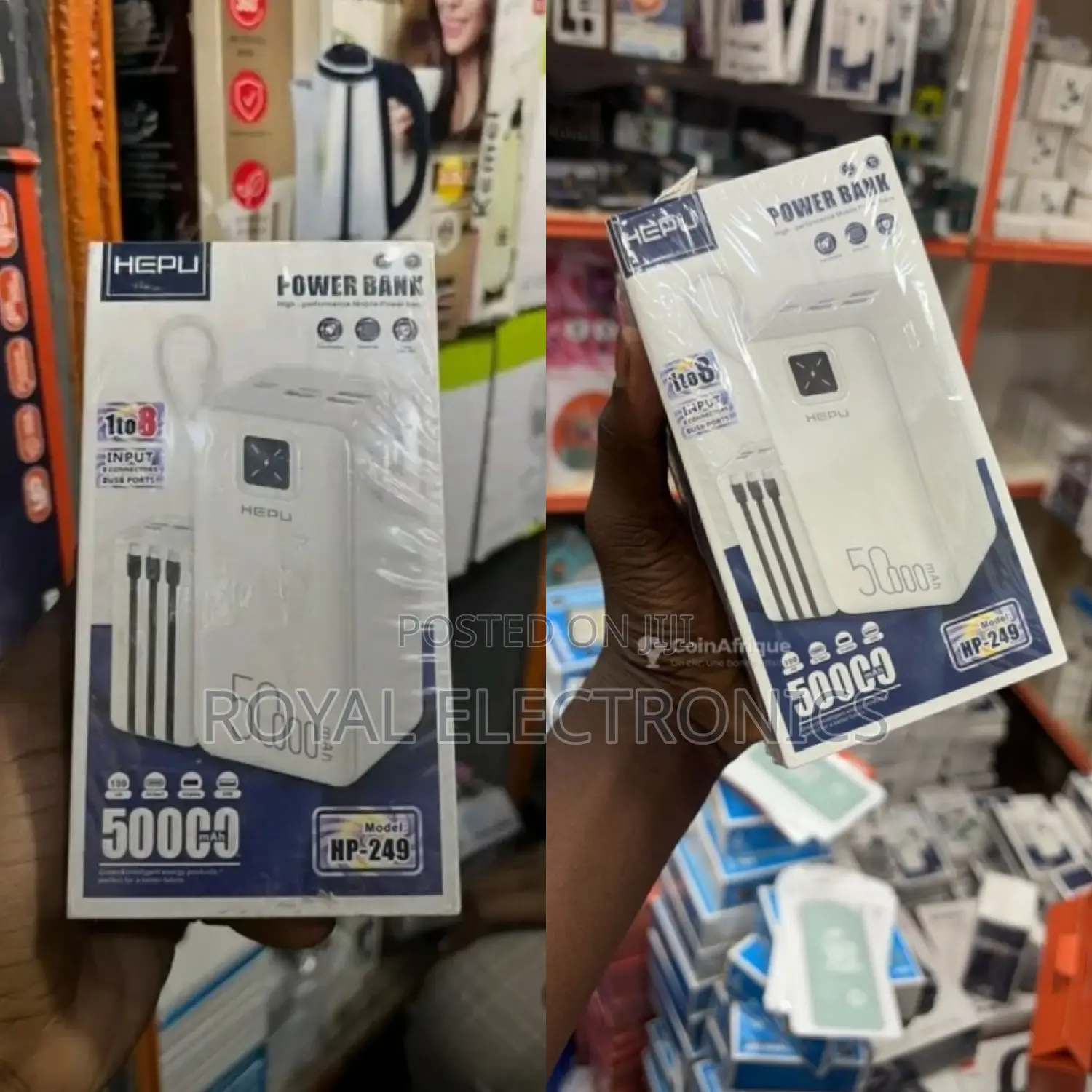 22.5 Watt Fast Charging 50,000 አምፒር ፖወር ባንክ