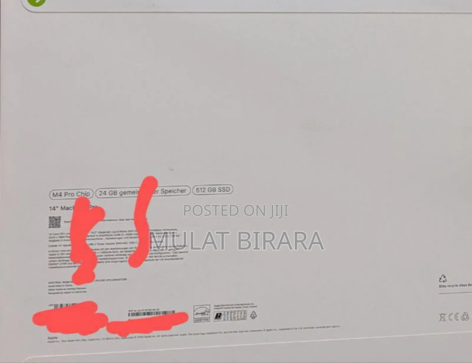 New Apple MacBook Pro 2024 M4 14-Inch 24GB Intel Core I7 SSD 512GB