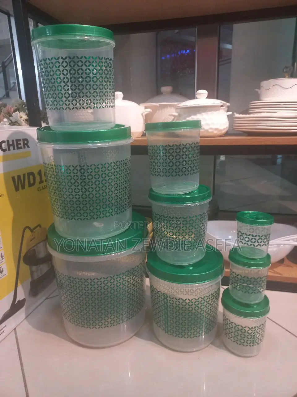 Plastic Containers 9 PCS Set-የዱቄትና የጥራጥሬ ማስቀመጫ