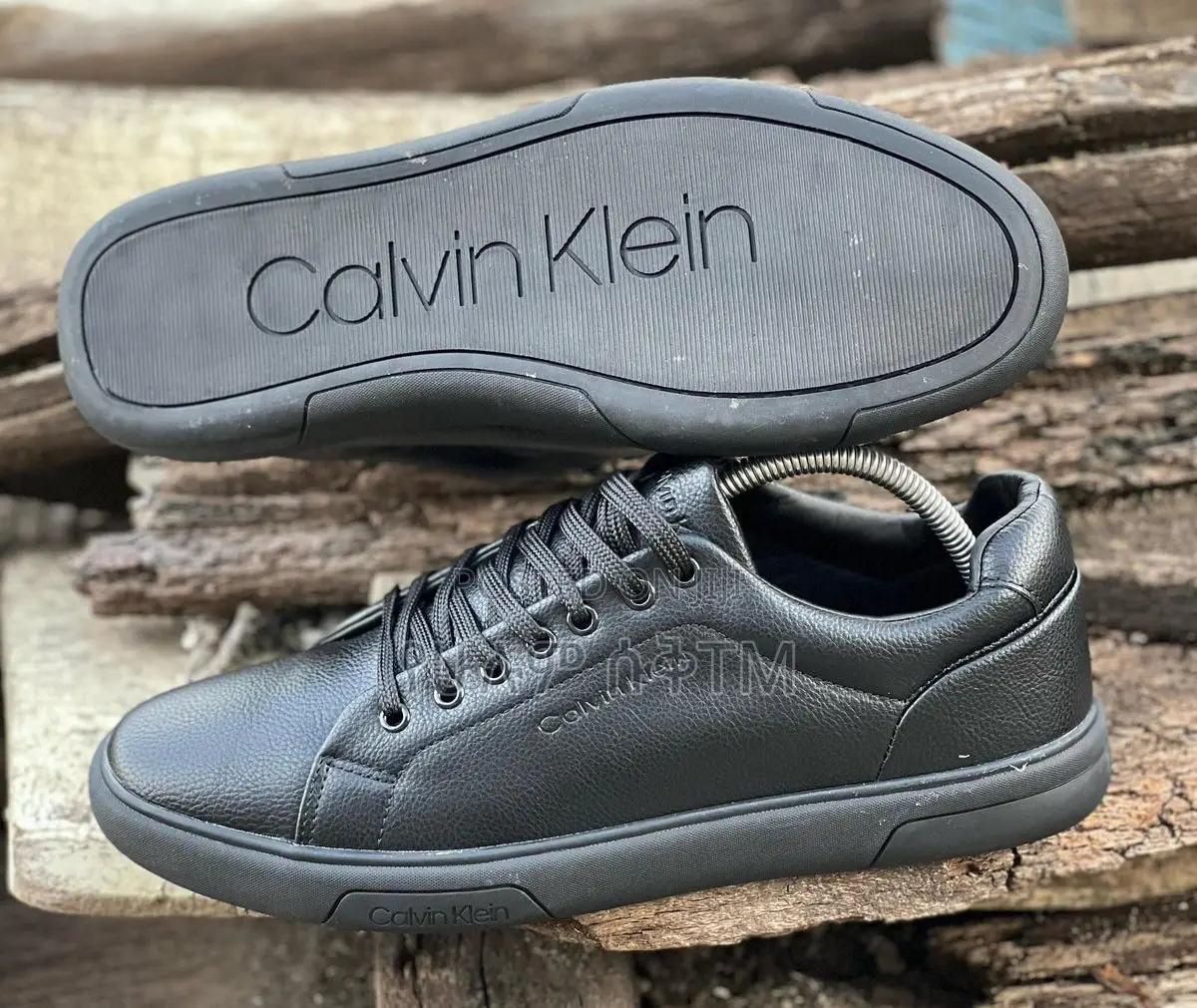 Original Calvin Klein Men’S ‘Triple Black’ Leather Shoes