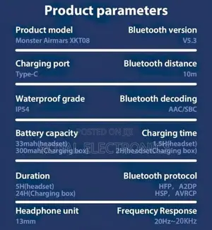 Monster V5.3 Low Latency Earbuds Hd Call With Mic Hifi