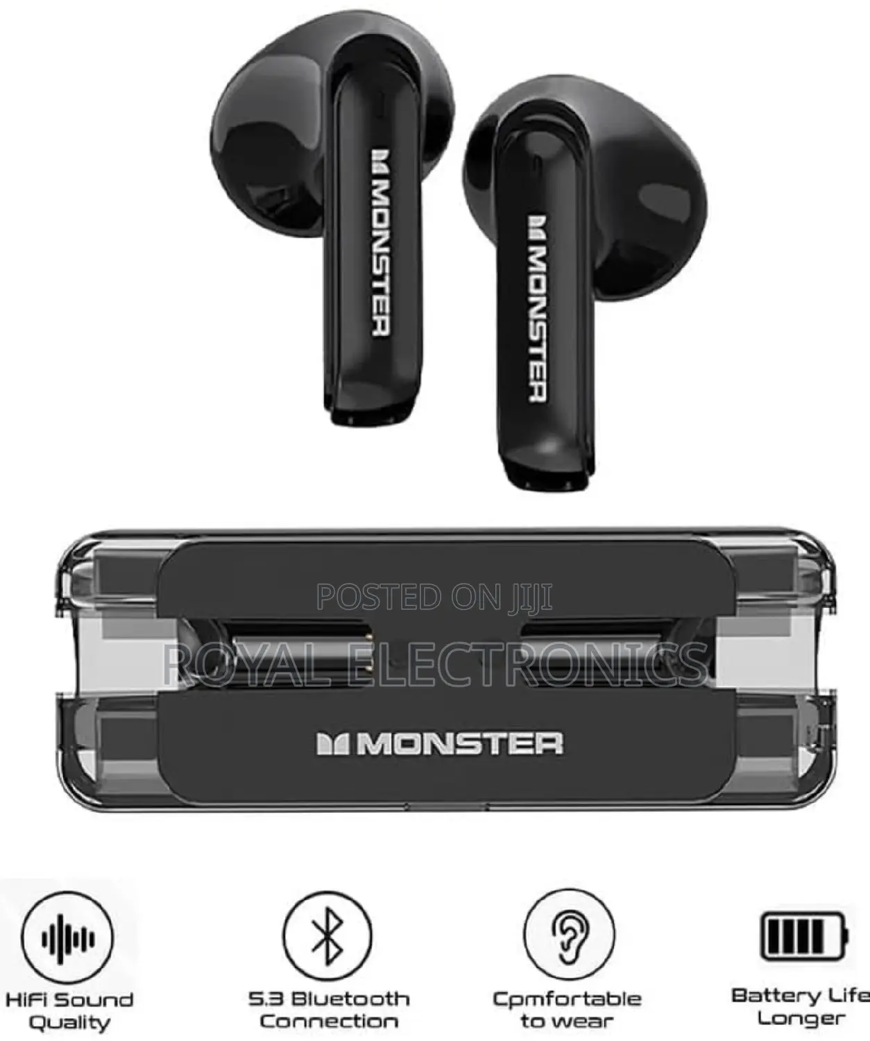 Monster V5.3 Low Latency Earbuds Hd Call With Mic Hifi