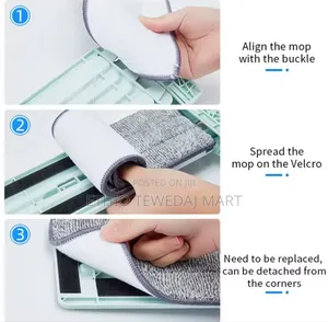360° Rotatable Adjustable Flat Mop- መወልወያ