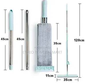 360° Rotatable Adjustable Flat Mop- መወልወያ