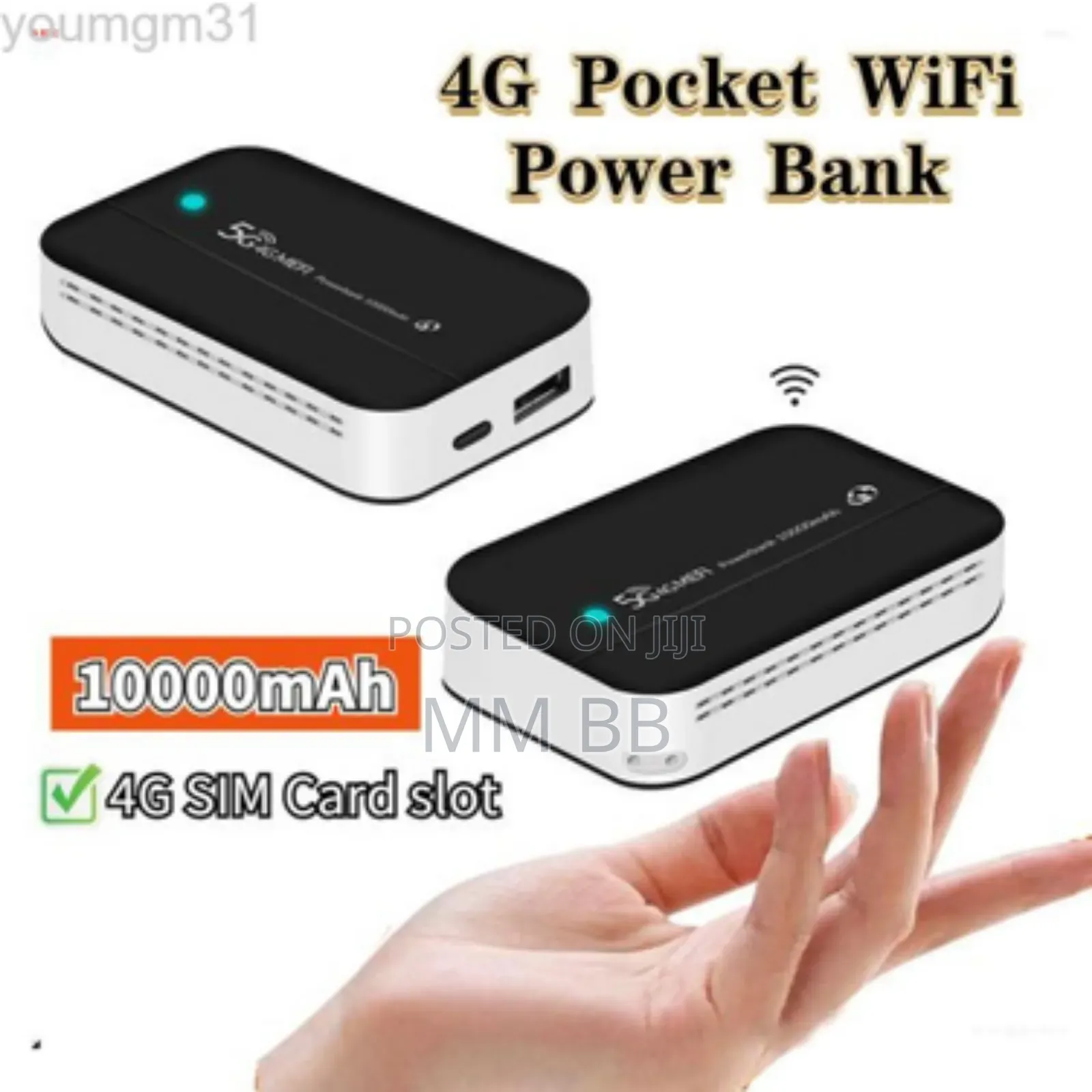 Wifi Router + ፖወር ባንክ Can Connect Up to 10 Devices