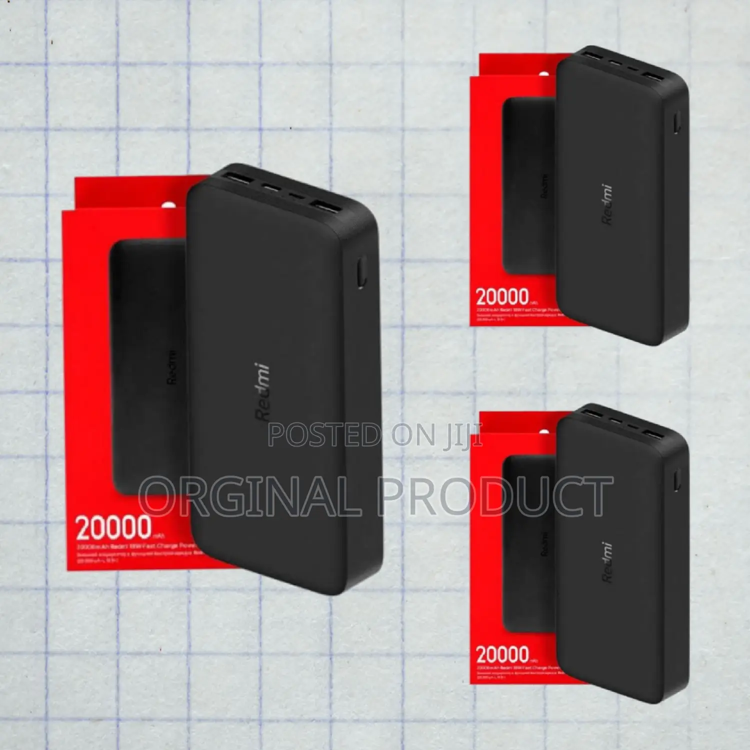 New Mi 20000mah Power Bank With Triple Output Ports