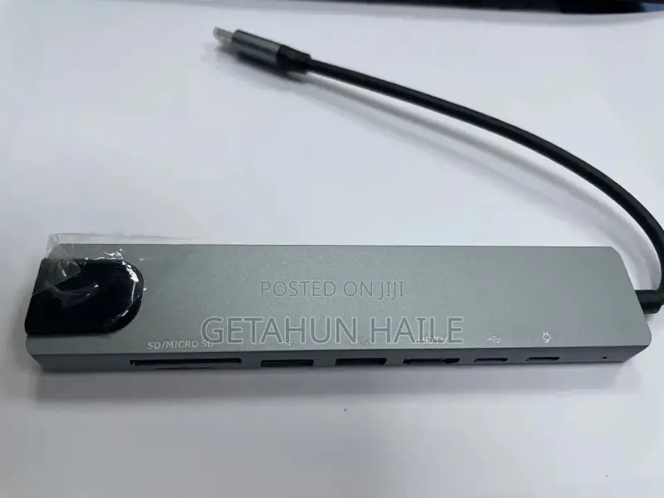 Type C to HDTV Rj 45+Tf/Sd+Usb 2*+Hdtv+Type-C+Pd (8 in 1 Usb Hub)