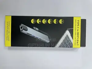 Type C to HDTV Rj 45+Tf/Sd+Usb 2*+Hdtv+Type-C+Pd (8 in 1 Usb Hub)
