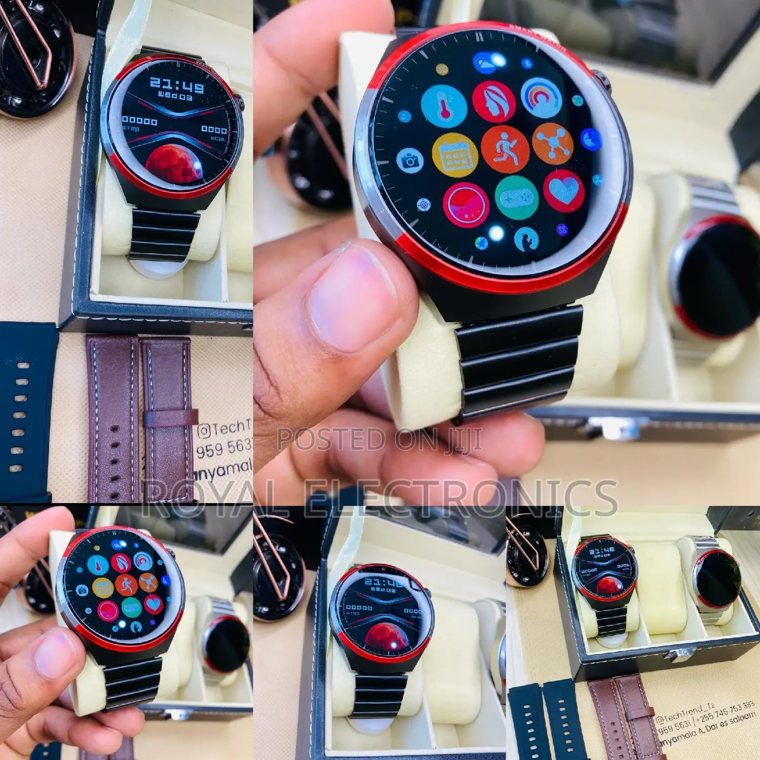 Germany 3-D Curved Smart Watch With Three Straps