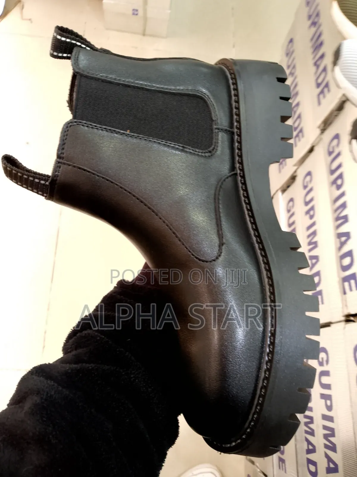 Original Chelise Lather Boots Higher Master Quality Shoes Fo
