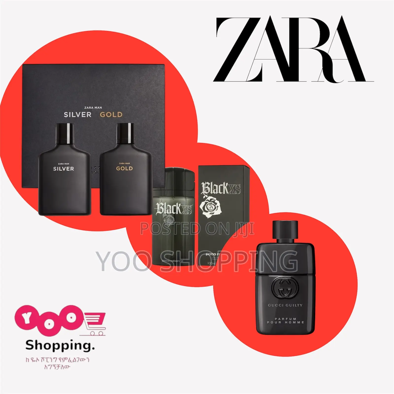 Zara Man Silver and Gold(Gucci Guilty Black Xs)Mens Perfume