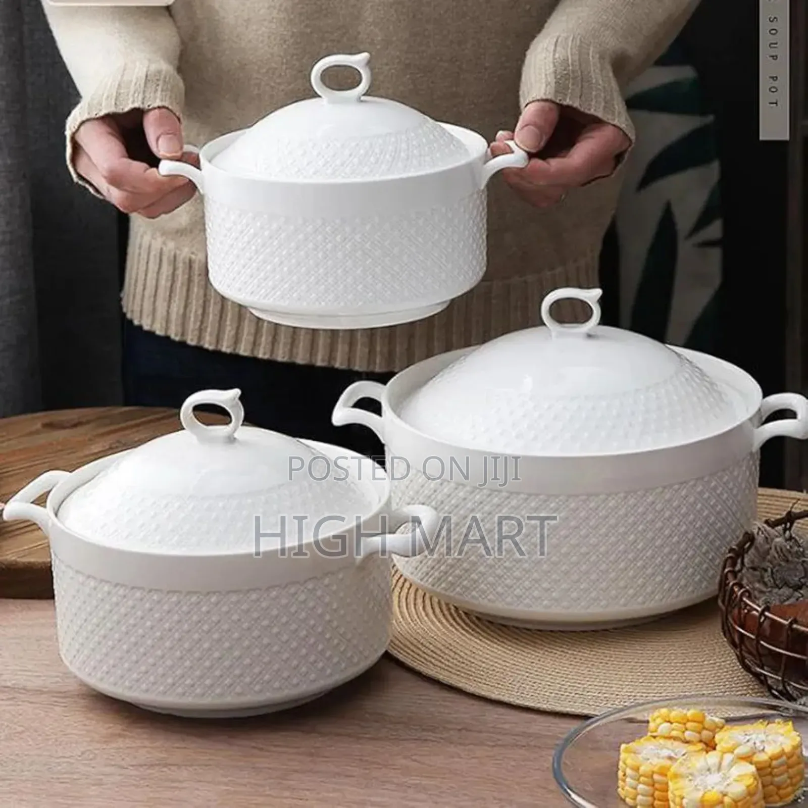 3 Set Ceramic Soup Pot
