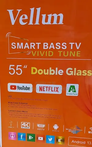 Vellum 55"Inch Smart Android 13.0 Nwe 2025 Tv