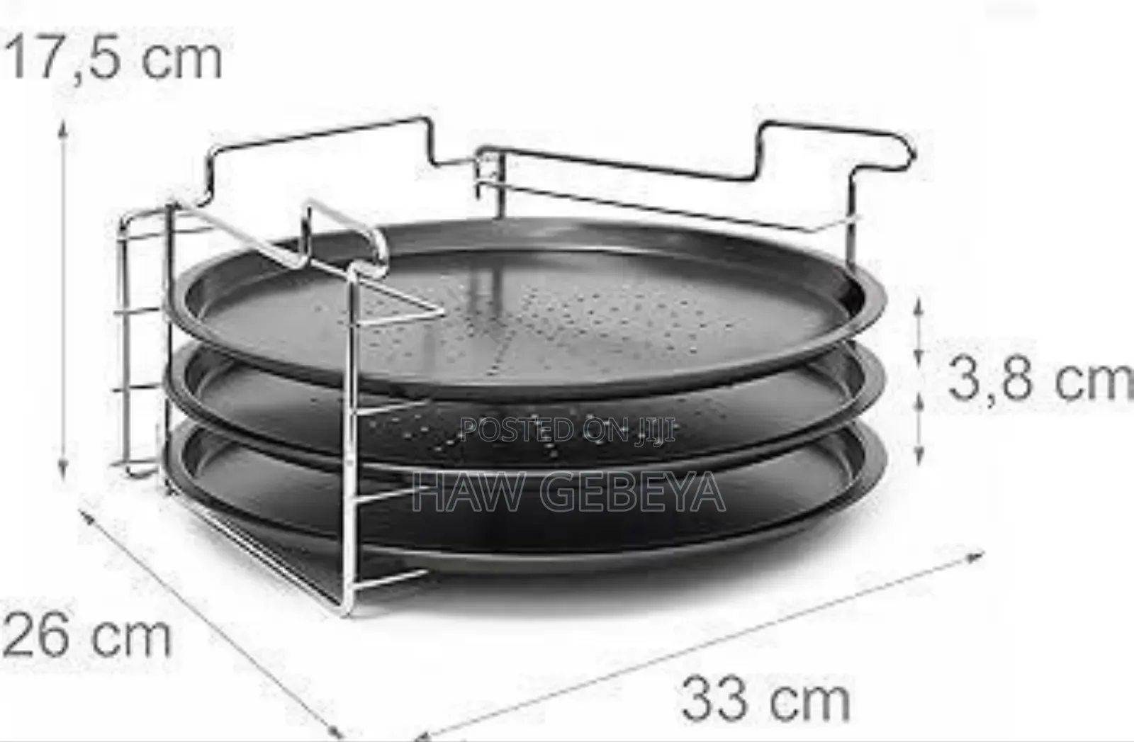 Three Layer Pizza Platte With Rack