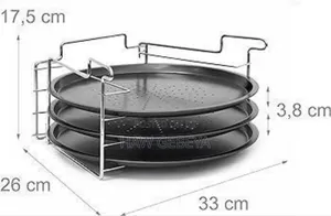 Three Layer Pizza Platte With Rack