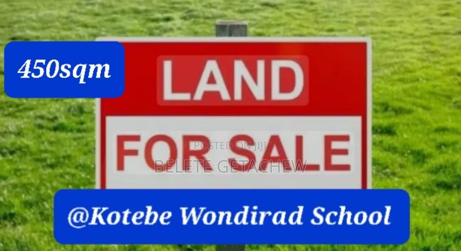 ኮተቤ ወንድራድ ት/ቤት ፤ ቆንጆ ቦታ ሽያጭ 450 ካ.ሜ