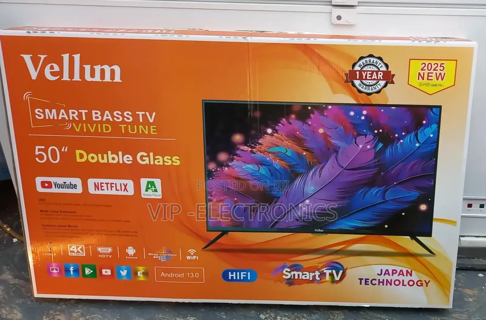 Vellum 50"Inch Tv Smart Android 13.0 Nwe Tv